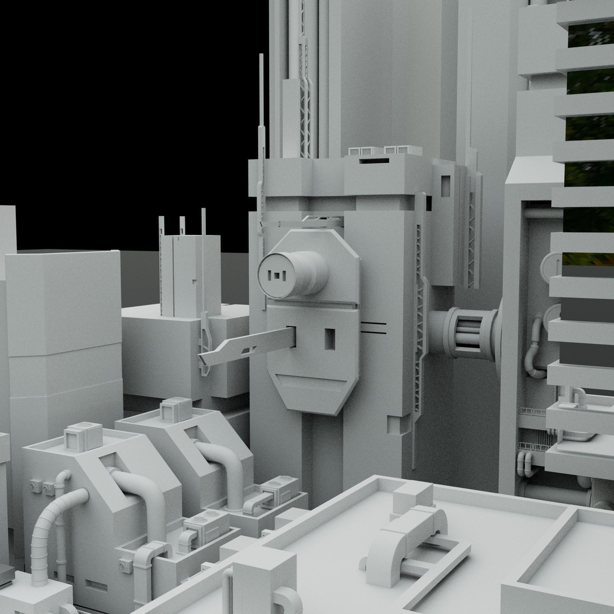 Cyberpunk city Free 3D model_11