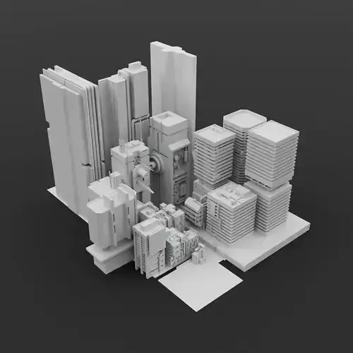 Cyberpunk city Free 3D model