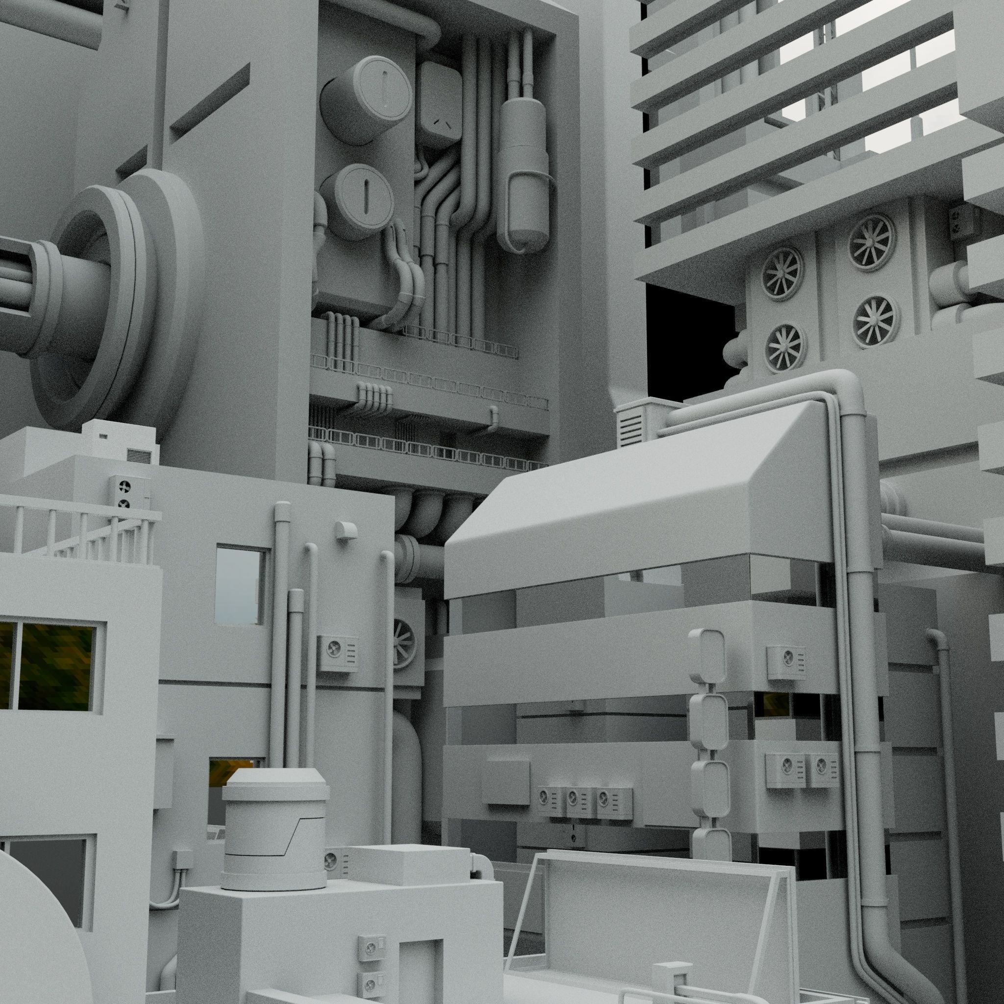 Cyberpunk city Free 3D model_4