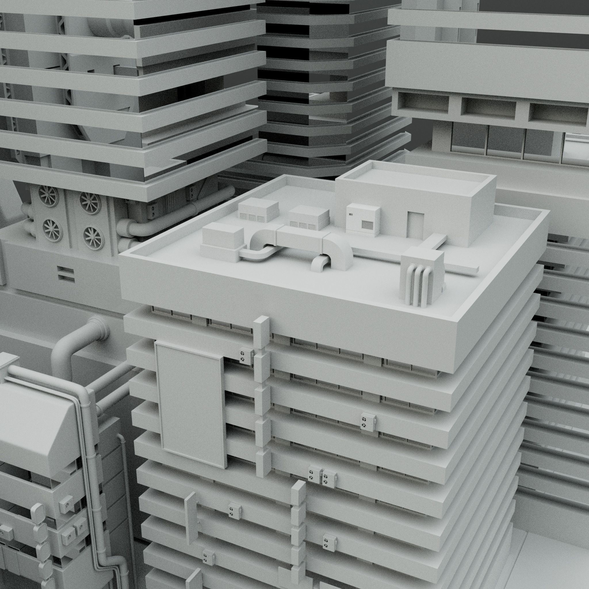 Cyberpunk city Free 3D model_9