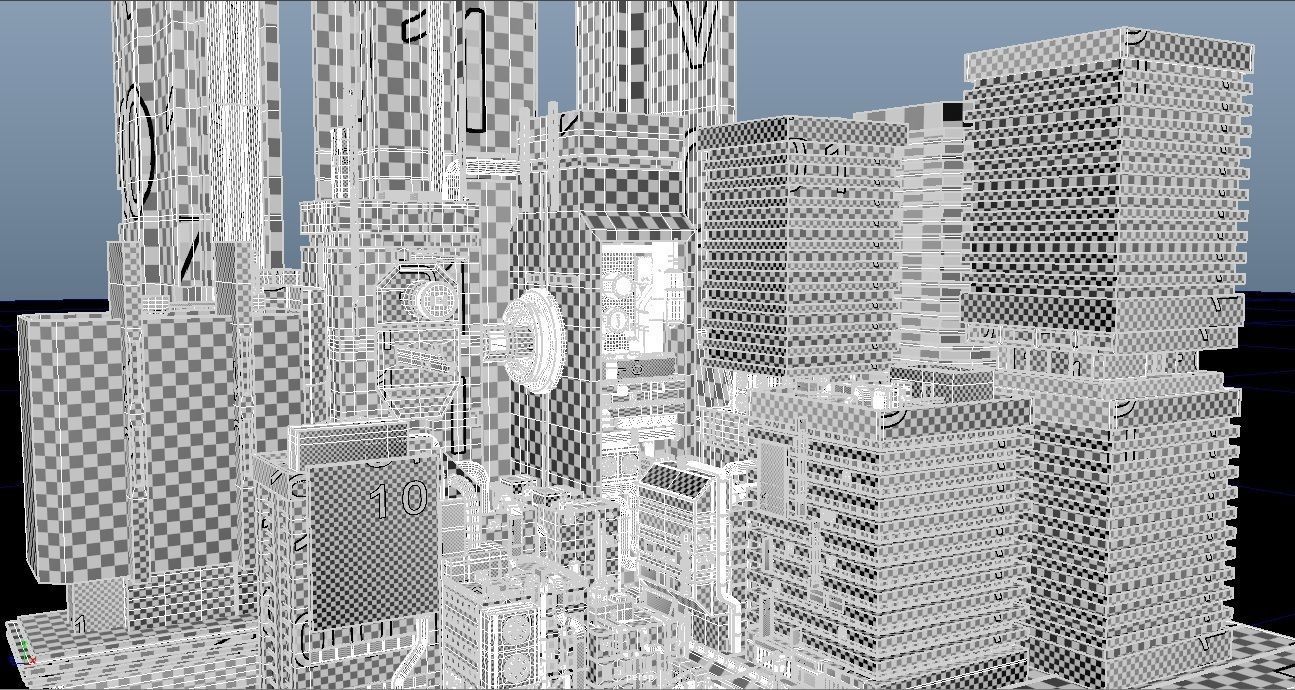 Cyberpunk city Free 3D model_14