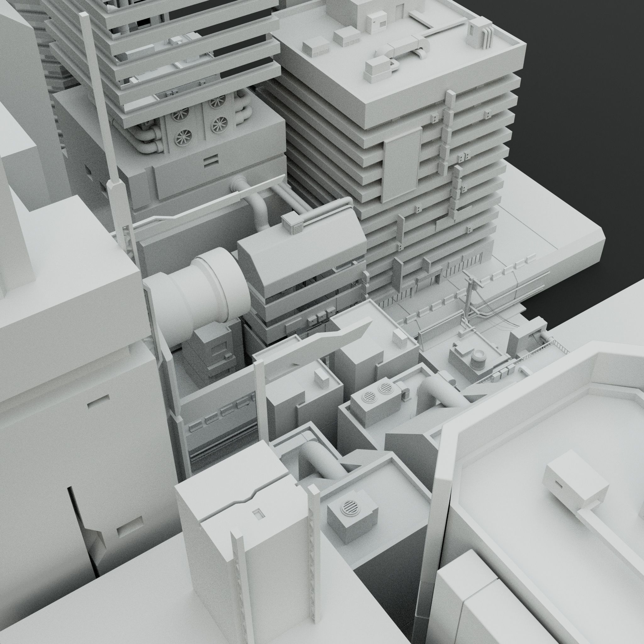 Cyberpunk city Free 3D model_5