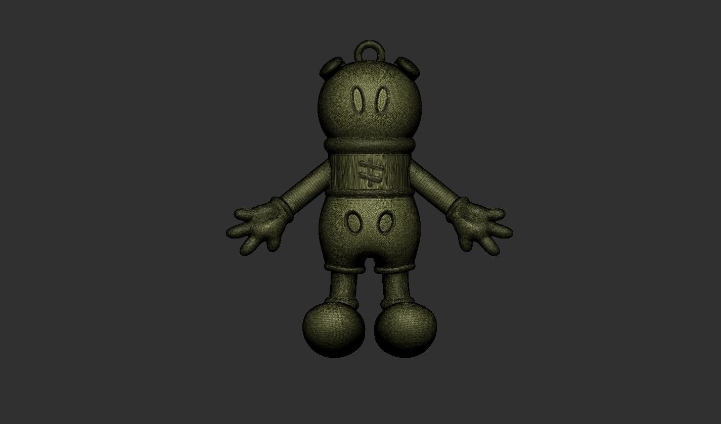 Mickey Mouse style toy  for key chain 3D print model_5