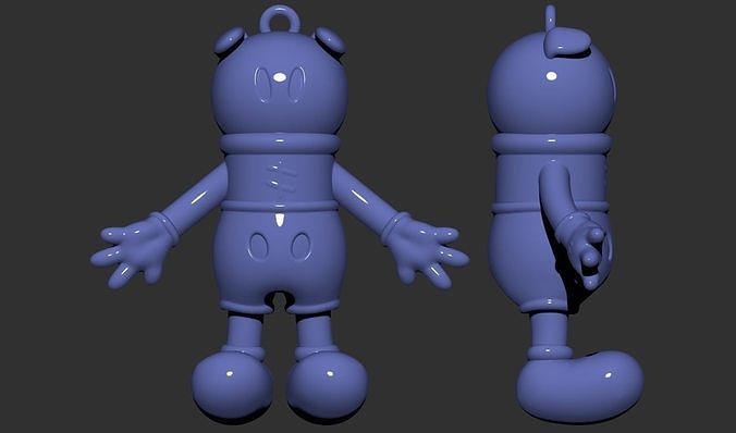 Mickey Mouse style toy  for key chain 3D print model