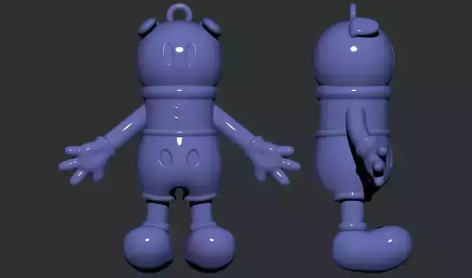 Mickey Mouse style toy  for key chain 3D print model