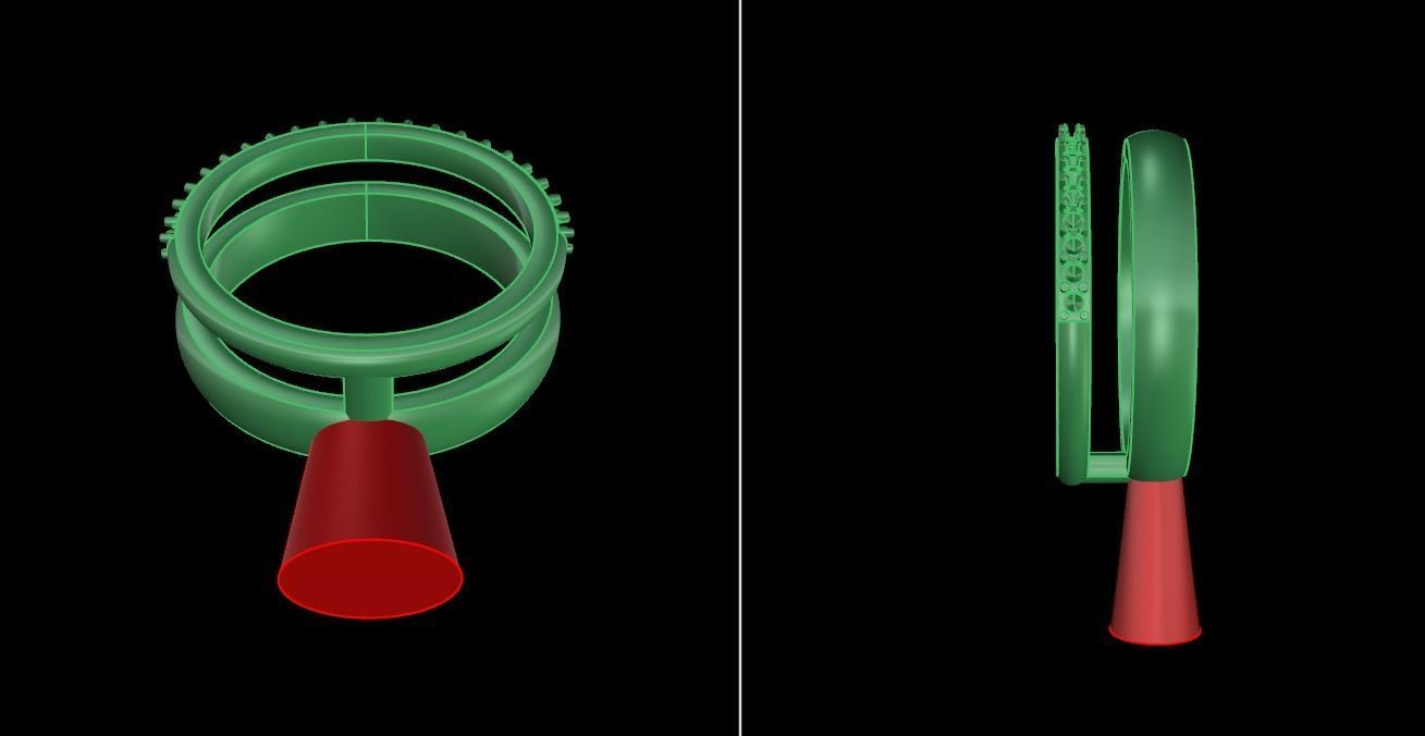 DOUBLE ROW STACK DIAMOND BAND RING SIZE 4 3D print model_10