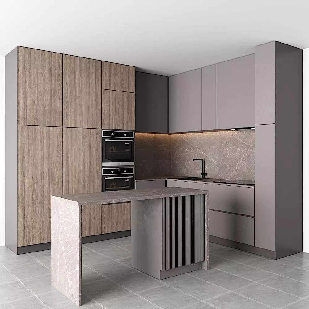 modern kitchen Free 3D model_0
