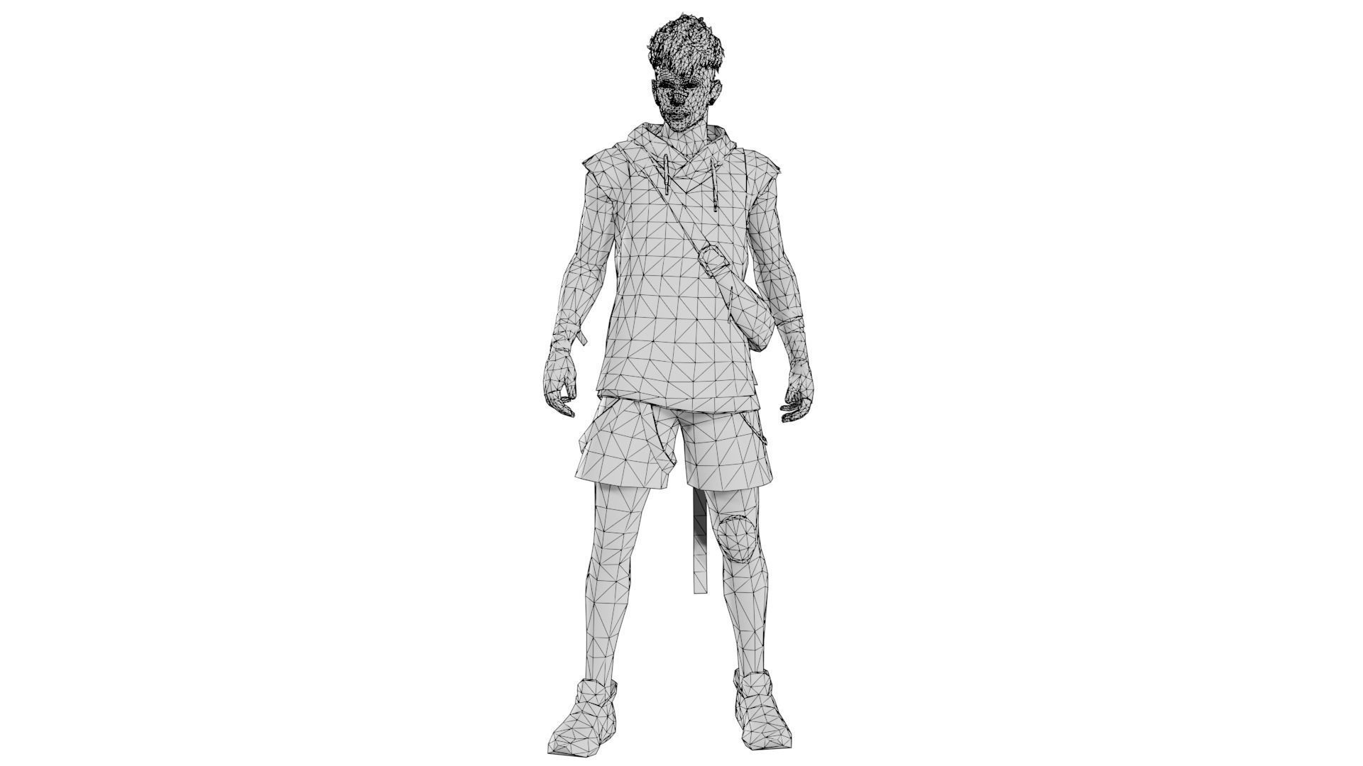 Shirou - Garena Free Fire 3D Character - Blender and all Formats 3D model_5