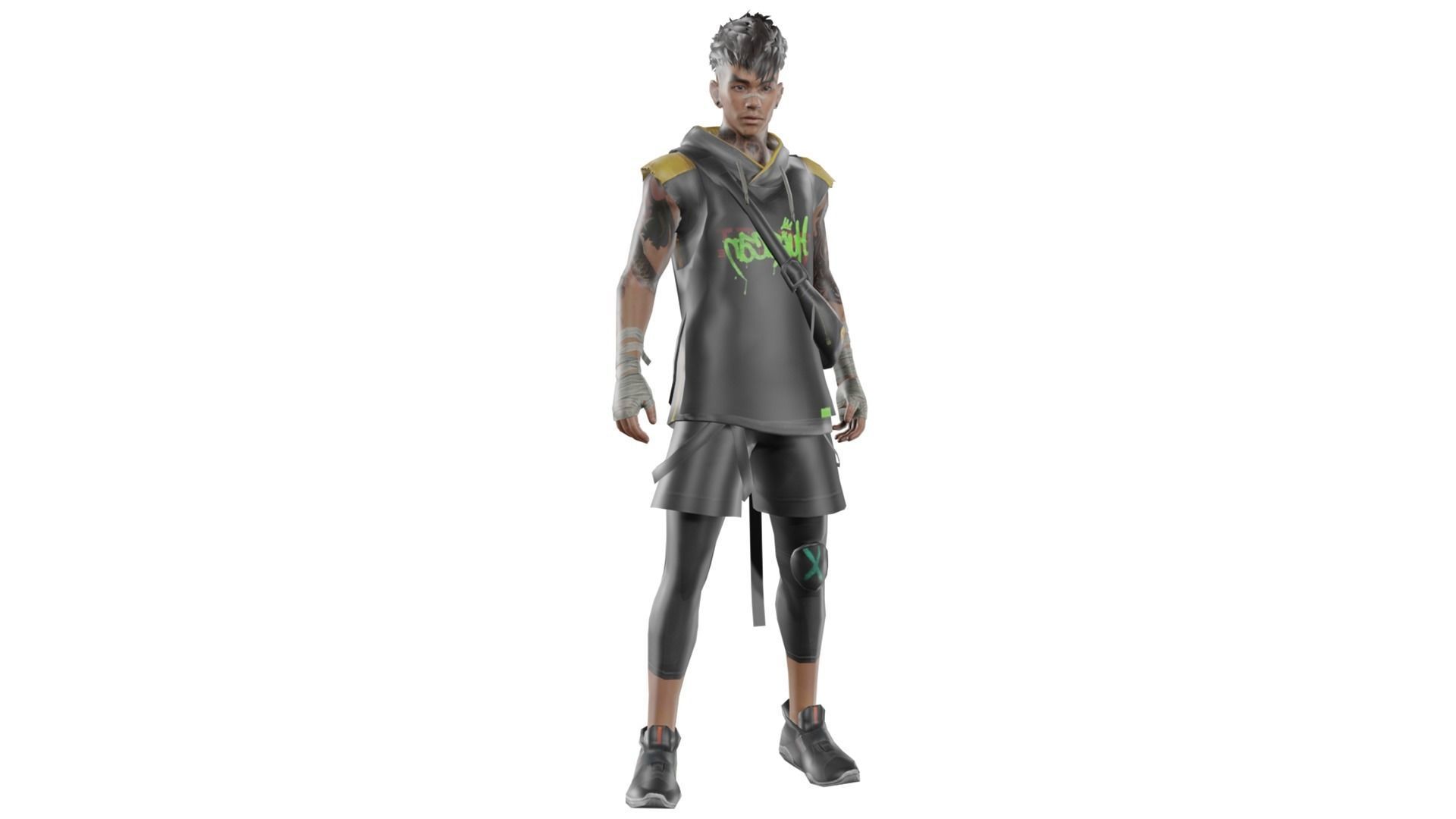 Shirou - Garena Free Fire 3D Character - Blender and all Formats 3D model_2