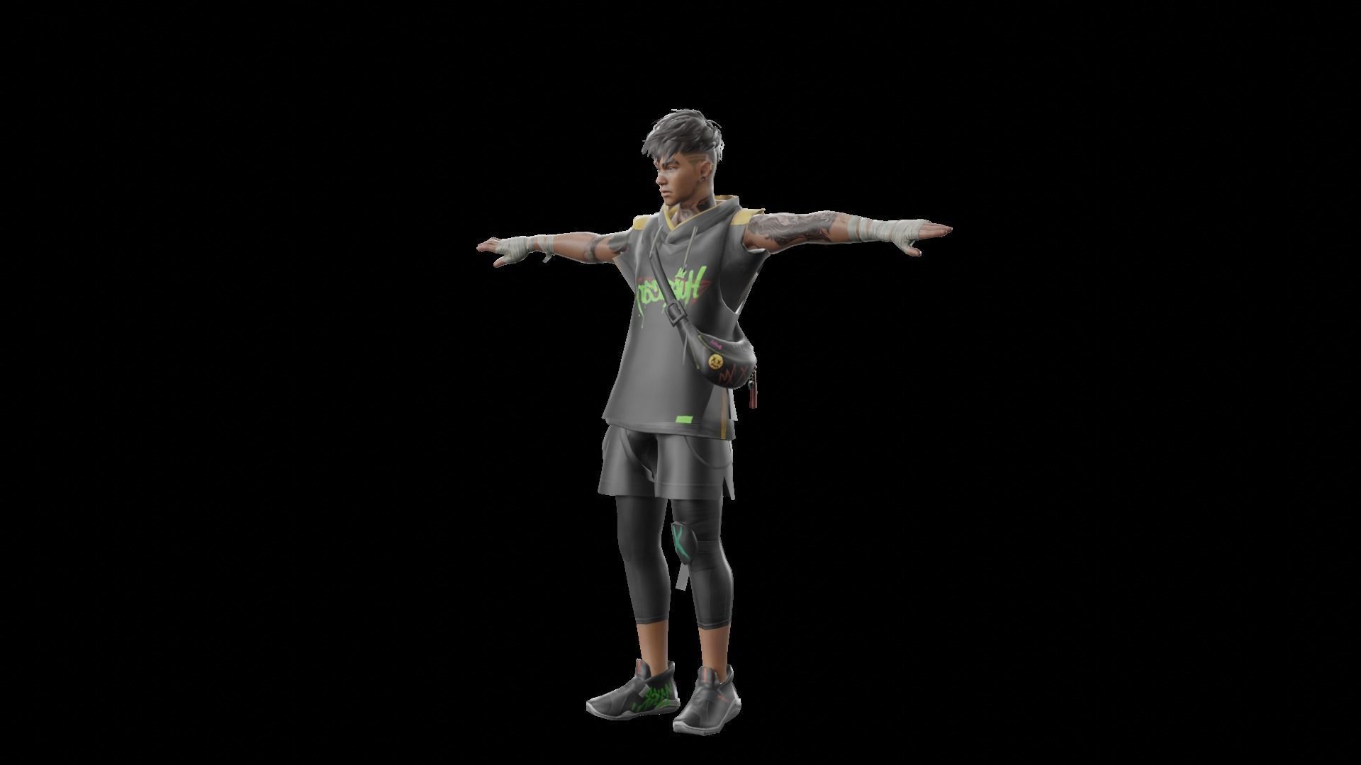 Shirou - Garena Free Fire 3D Character - Blender and all Formats 3D model_7