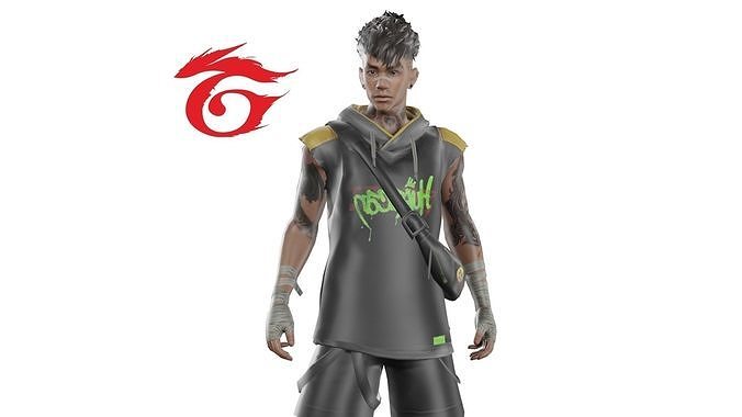 Shirou - Garena Free Fire 3D Character - Blender and all Formats 3D model