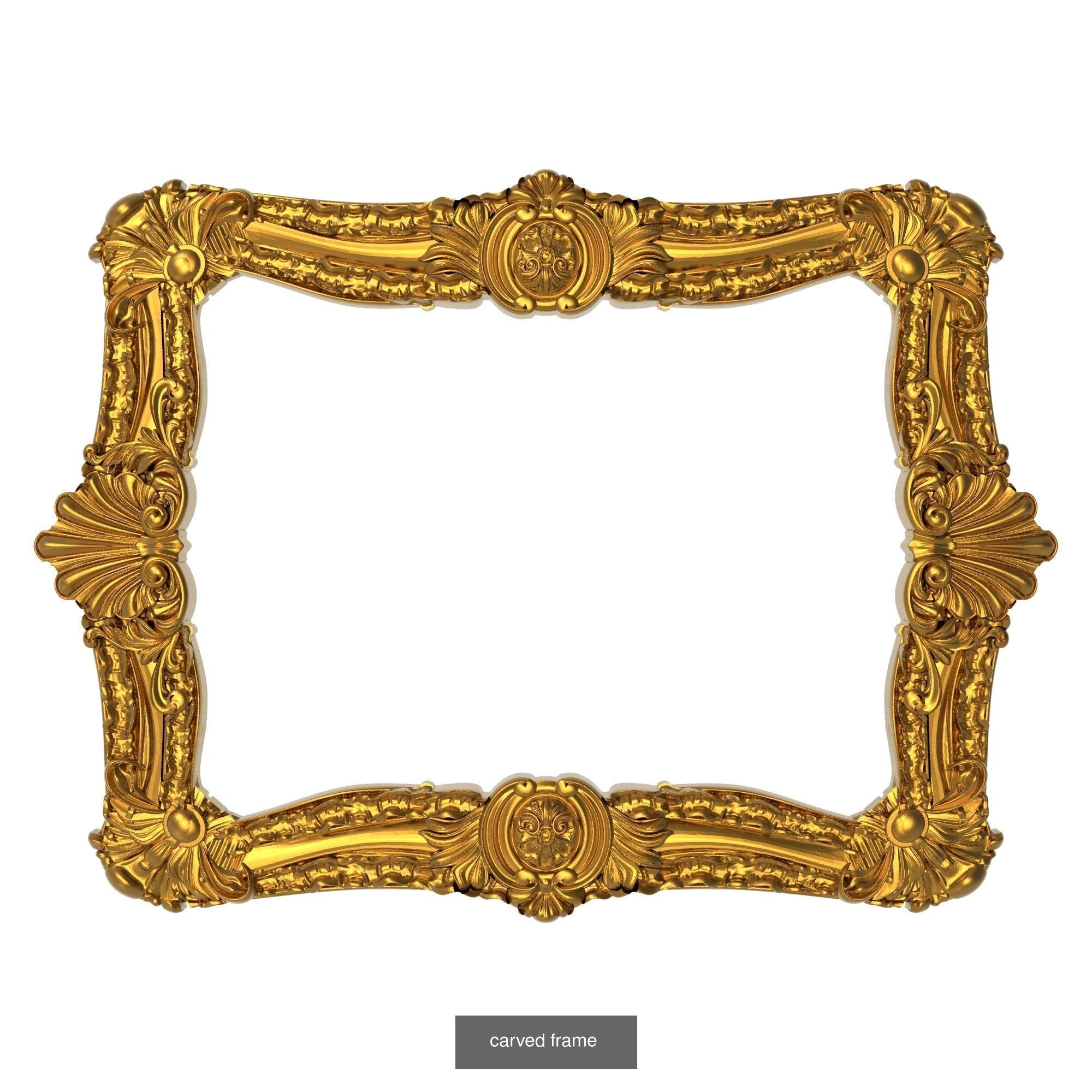 5 carved frames set 3D Model Collection_3