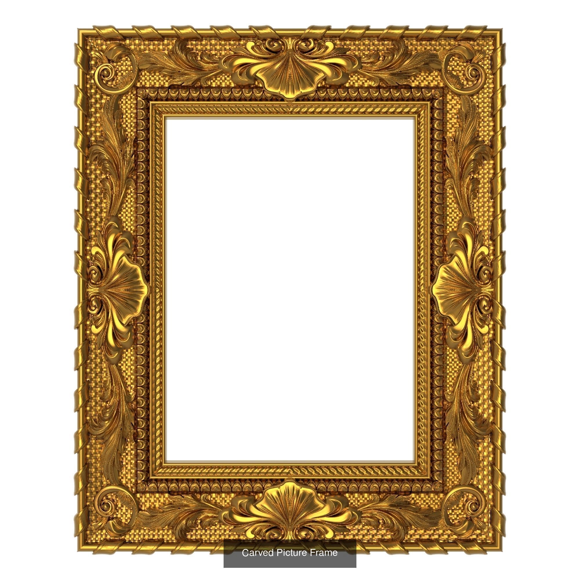 5 carved frames set 3D Model Collection_5