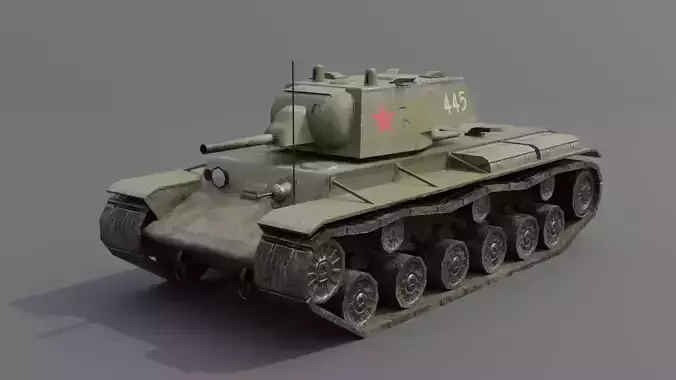 KV-1 L11 Heavy Tank Low-poly 3D model