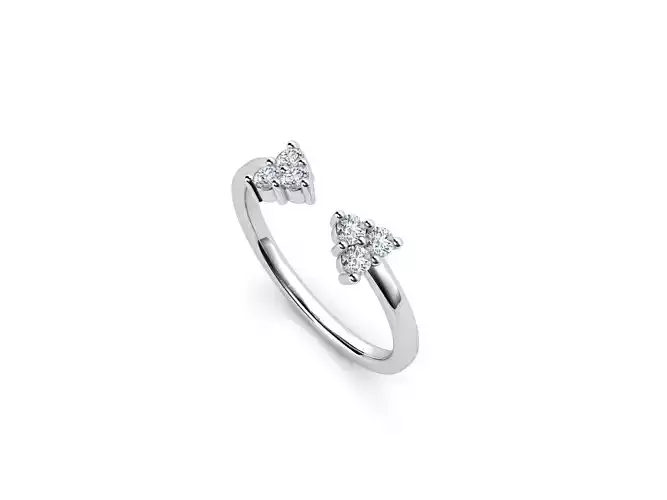 ZDR027 two diamond arrow ring