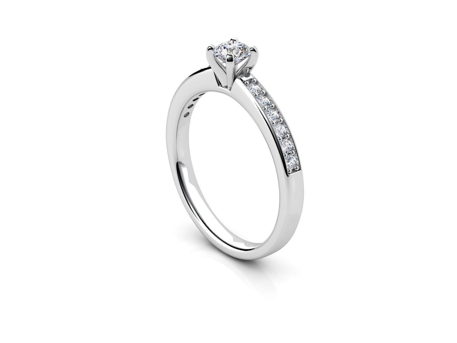 ZDR028 solitaire diamond ring gold 3D print model_2
