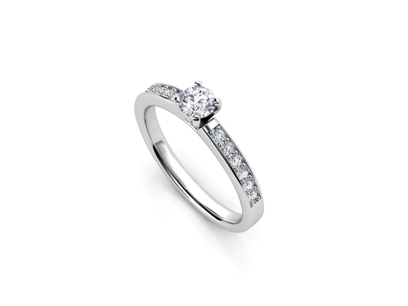 ZDR028 solitaire diamond ring gold 3D print model_1