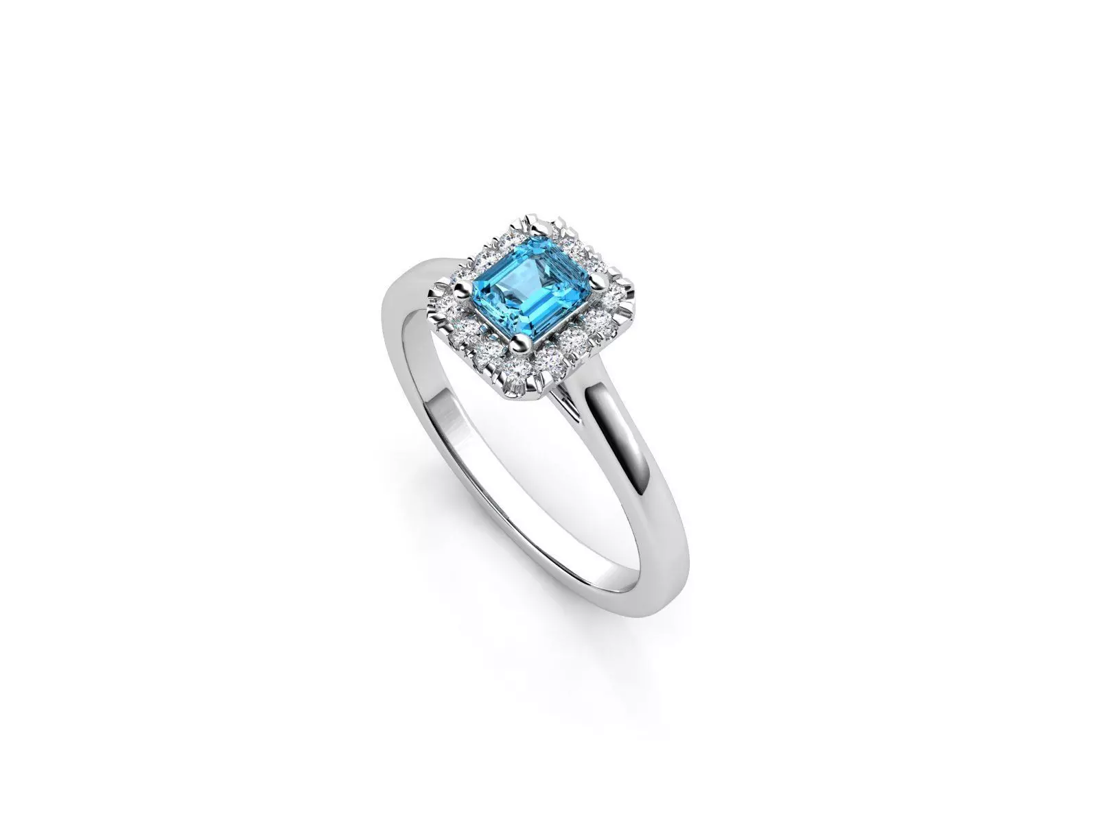 ZDR029 topaz and diamond ring 3D print model