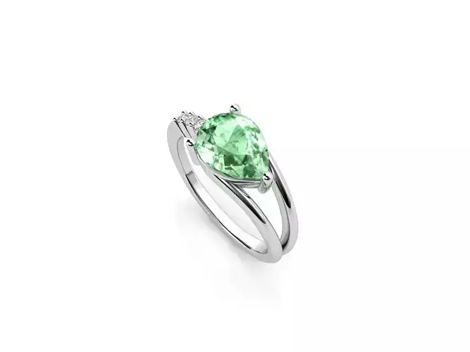 ZDR030 emerald and diamond ring