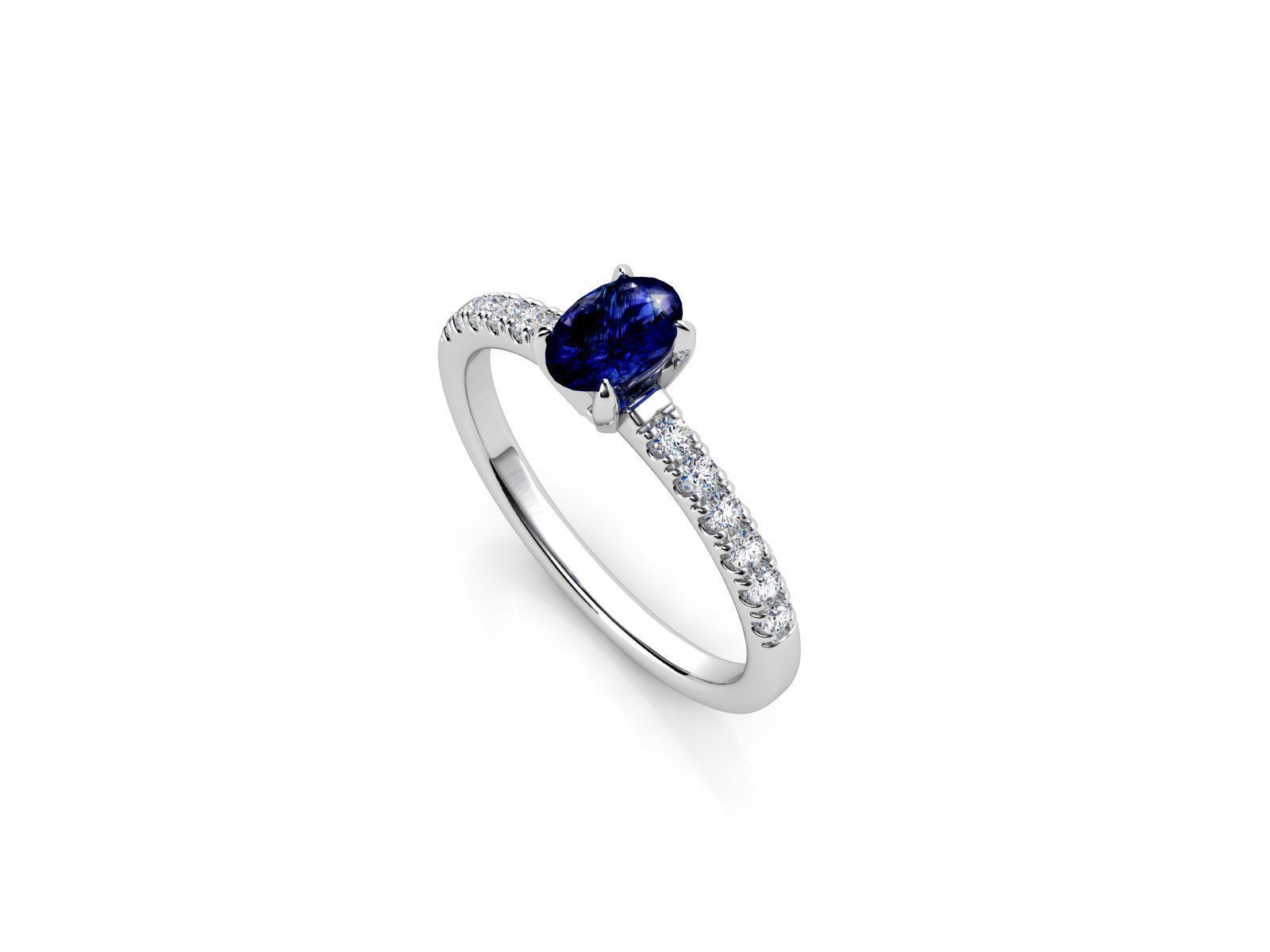 ZDR032 sapphire and diamond engagement ring 3D print model_2
