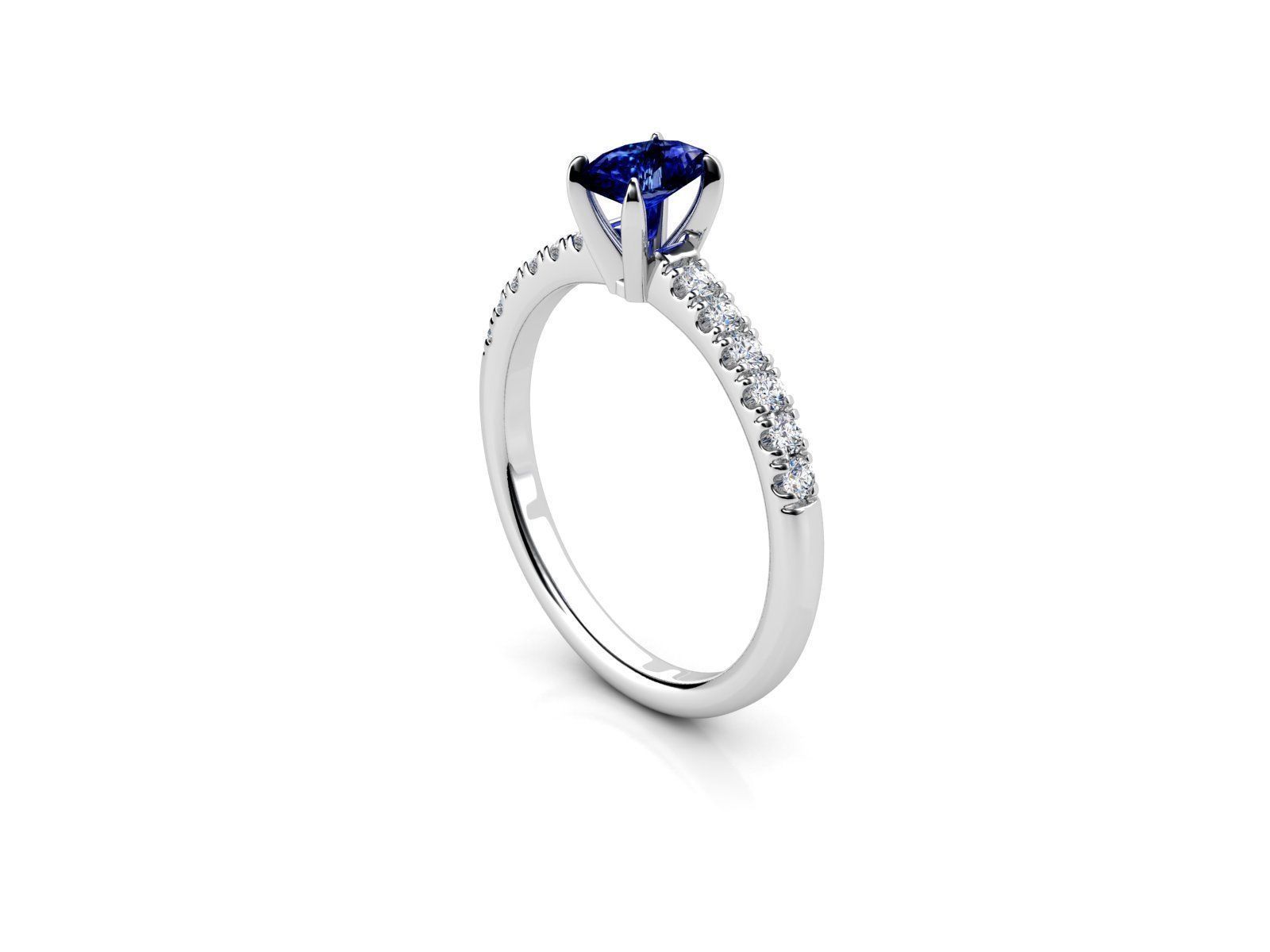 ZDR032 sapphire and diamond engagement ring 3D print model_1