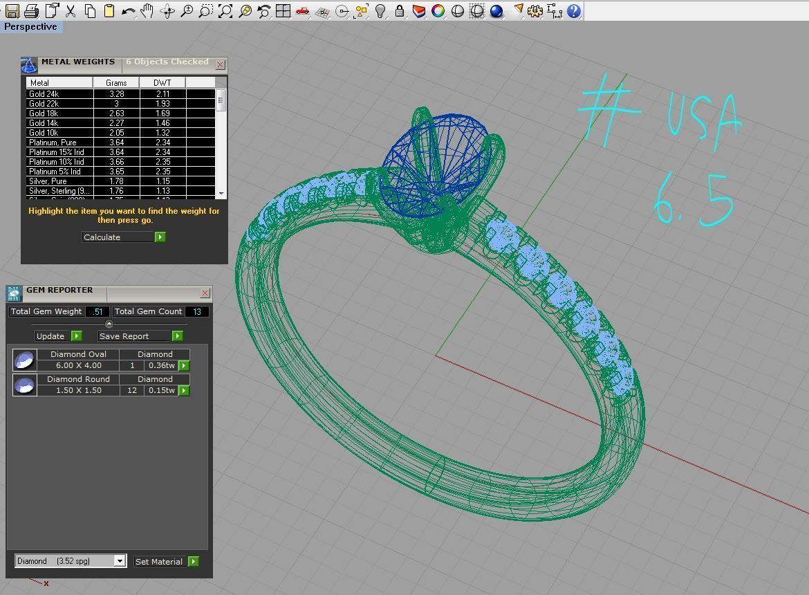 ZDR032 sapphire and diamond engagement ring 3D print model_6