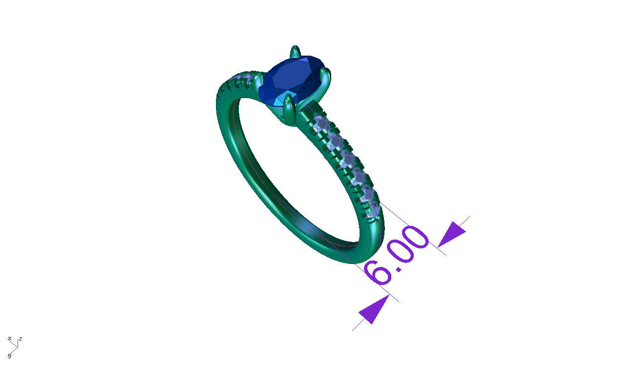 ZDR032 sapphire and diamond engagement ring 3D print model_5