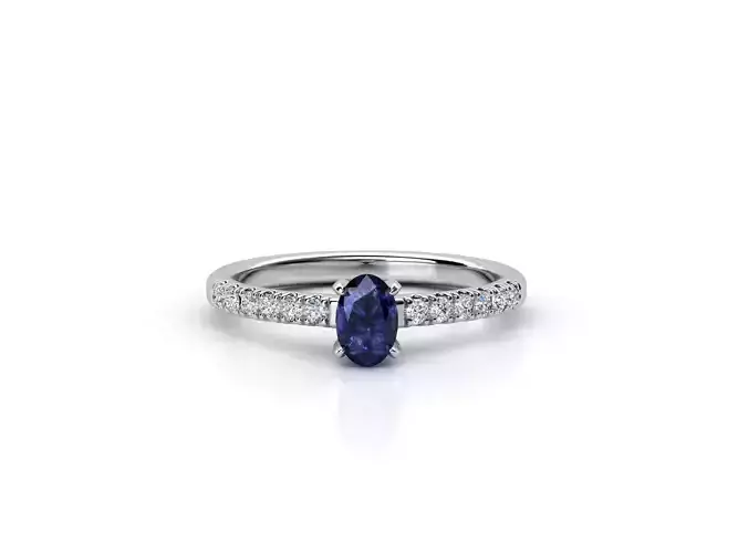 ZDR032 sapphire and diamond engagement ring