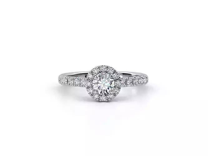 ZDR032 diamond halo engagement ring gold