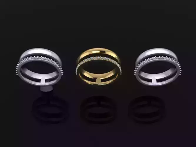 DOUBLE ROW STACK DIAMOND BAND RING SIZE 6