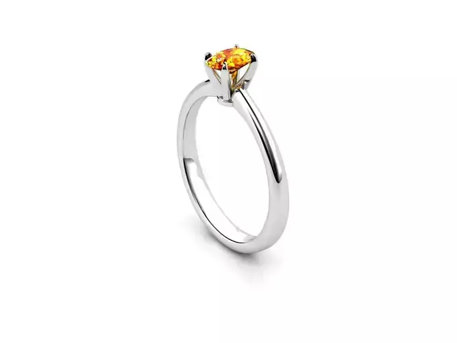 ZDR034 sterling silver engagement ring with orange sapphire