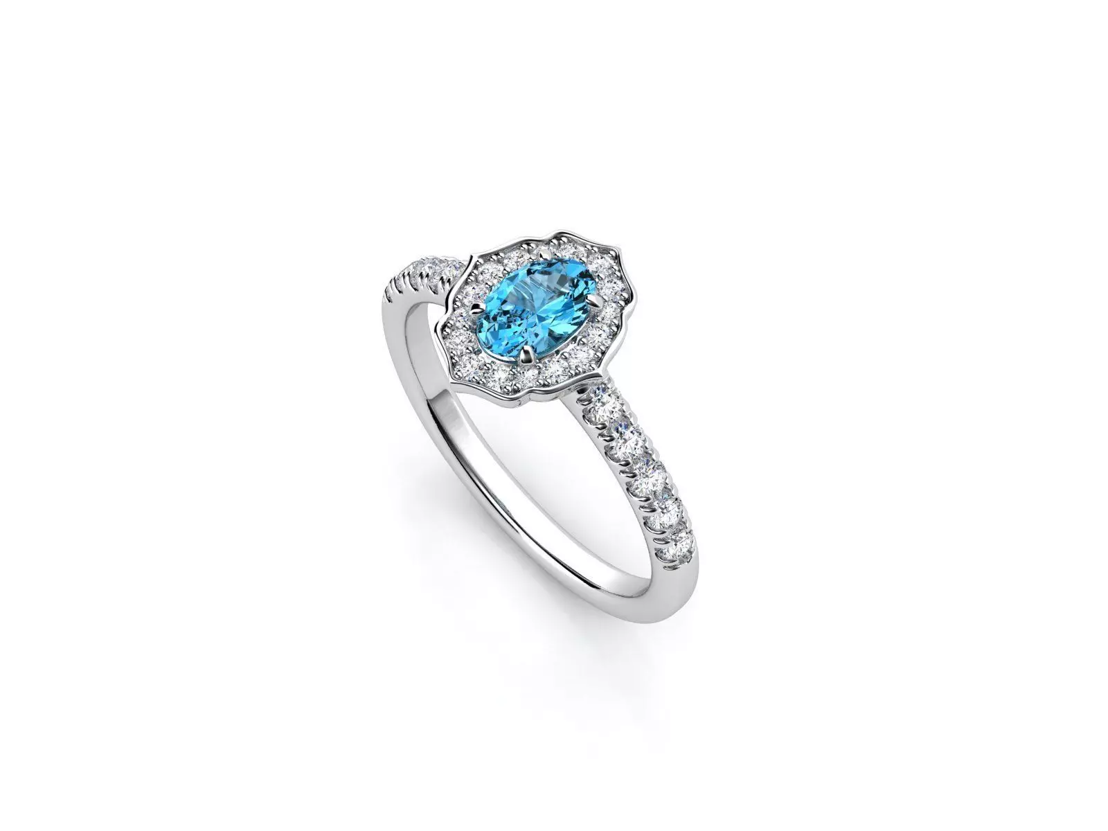 ZDR035 topaz and diamond ring 3D print model_0
