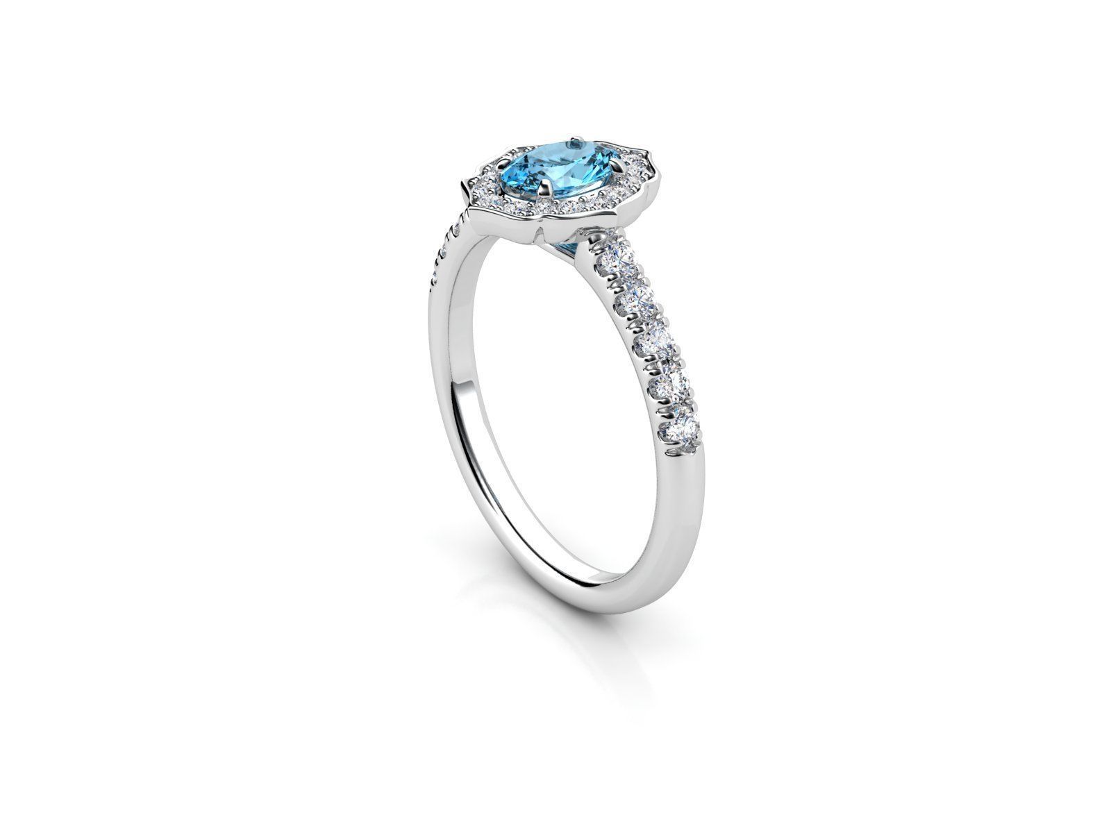 ZDR035 topaz and diamond ring 3D print model_3