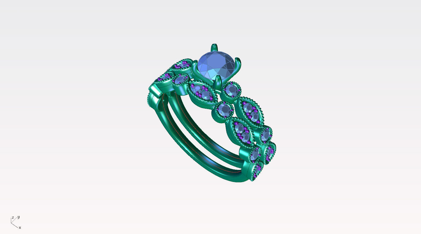 ZDR036 diamond engagement ring gold 3D print model_7