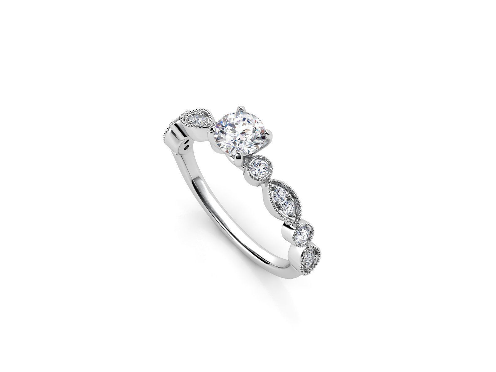 ZDR036 diamond engagement ring gold 3D print model_6