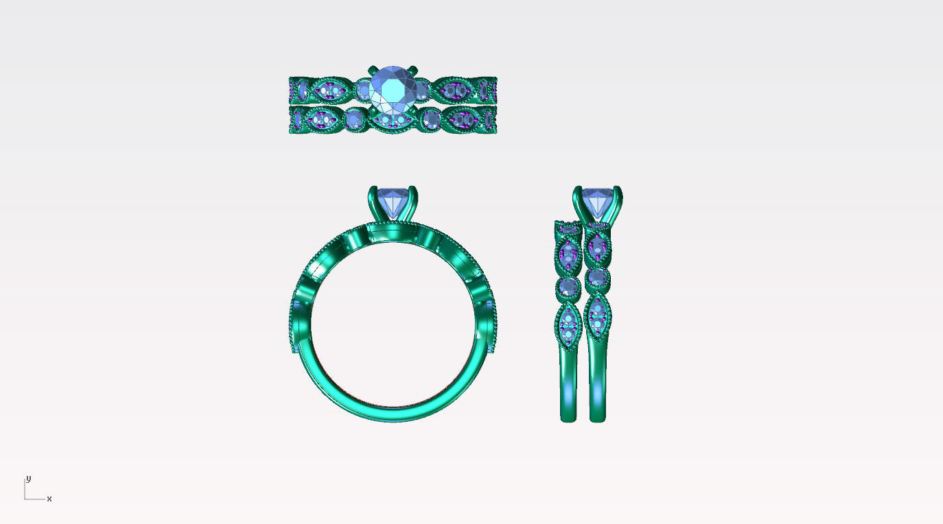 ZDR036 diamond engagement ring gold 3D print model_8