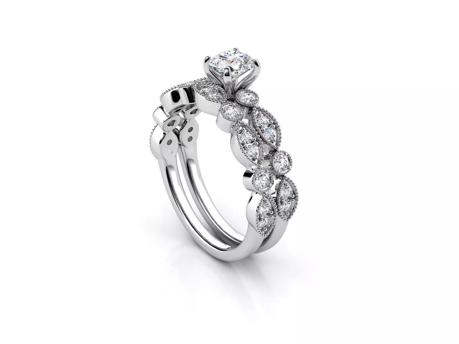 ZDR036 diamond engagement ring gold 3D print model_0