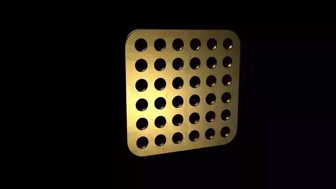 Decor golden square with holes