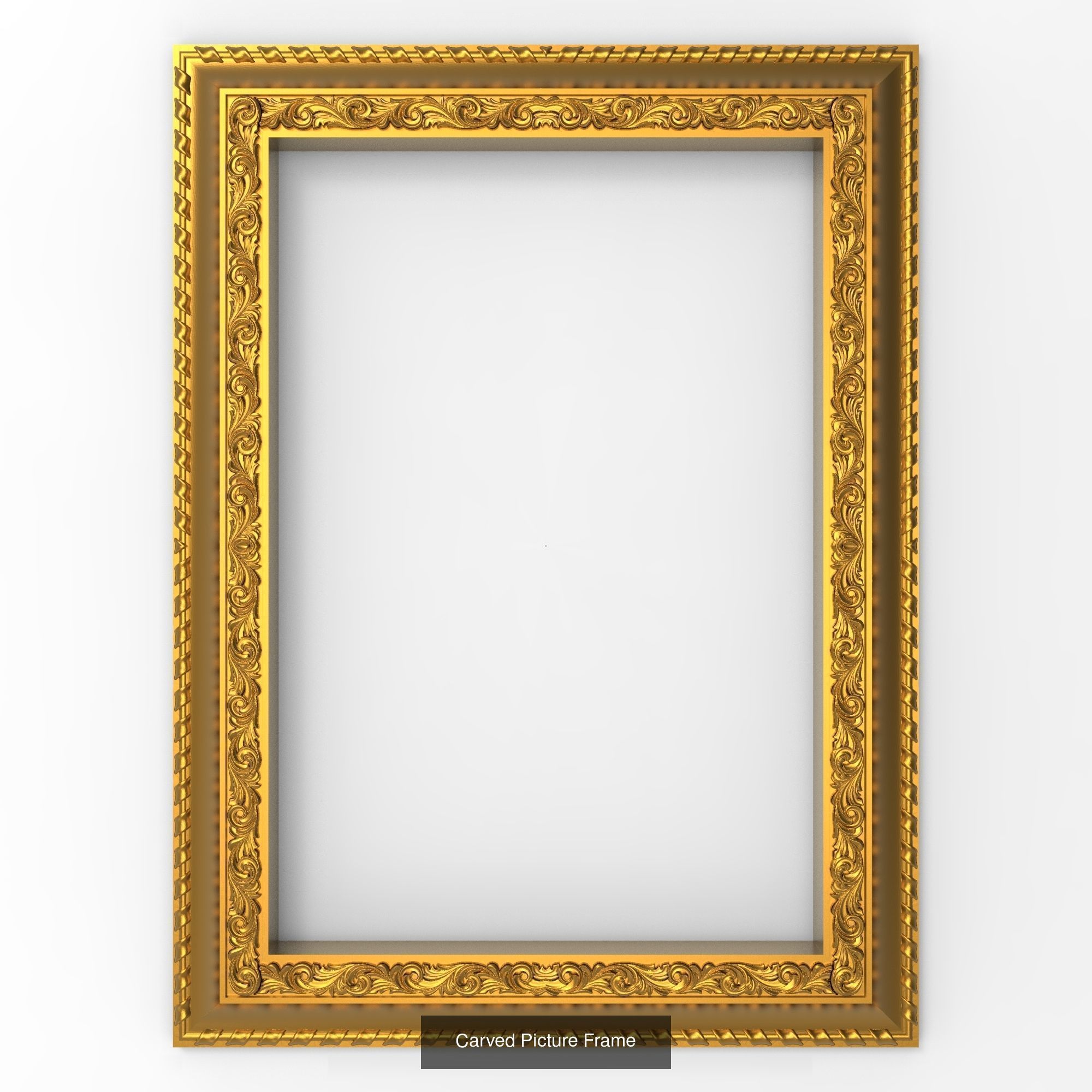 5 carved frames set 3D Model Collection_1