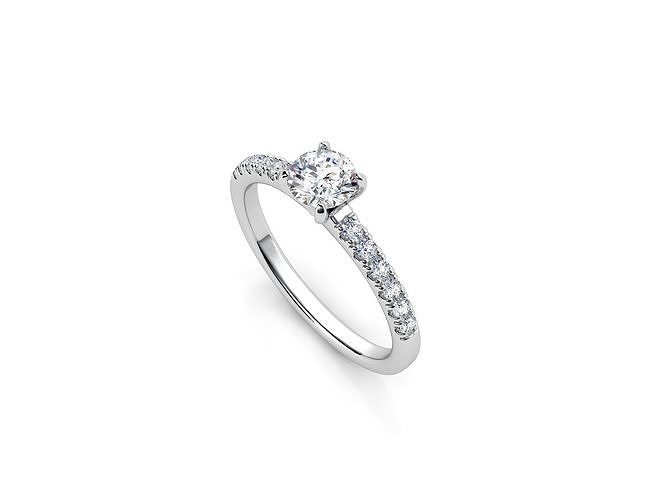 ZDR037 solitaire diamond engagement ring gold 3D print model