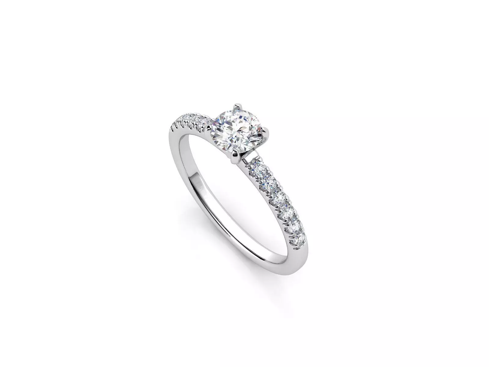 ZDR037 solitaire diamond engagement ring gold 3D print model_0