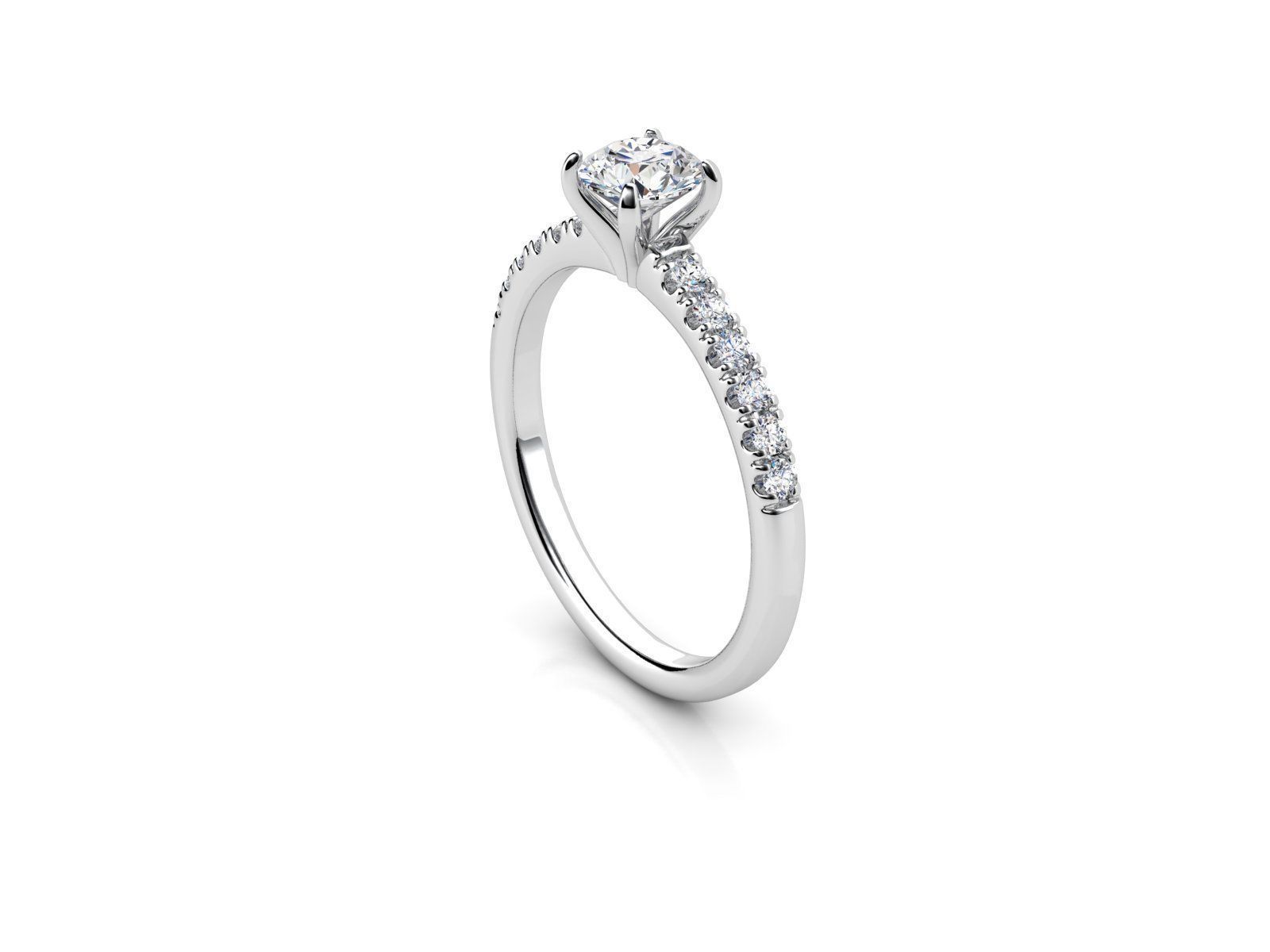 ZDR037 solitaire diamond engagement ring gold 3D print model_3