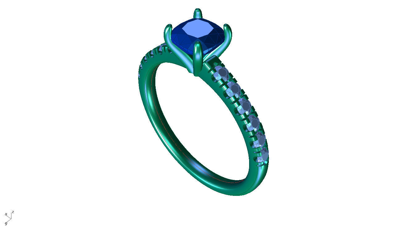 ZDR038 solitaire diamond engagement ring 3D print model_5
