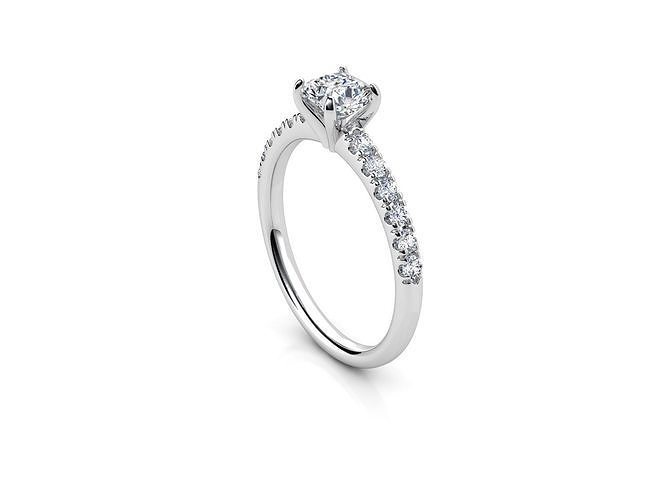 ZDR038 solitaire diamond engagement ring 3D print model