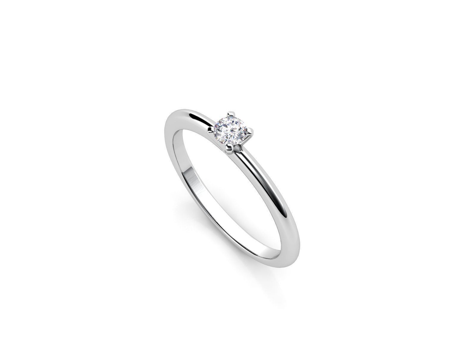 ZDR041 solitaire diamond ring 3D print model_1