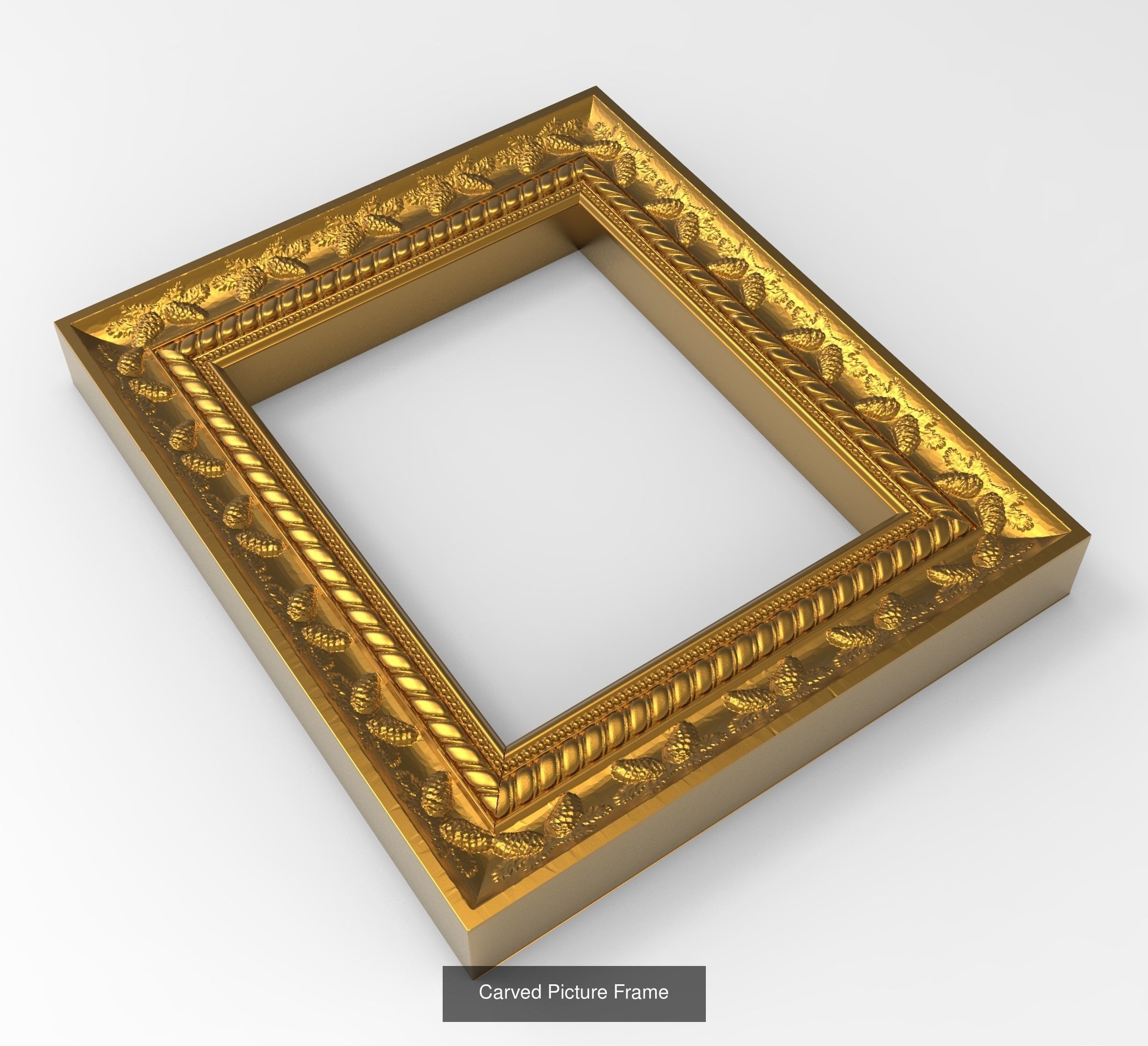 5 carved frames set 3D Model Collection_3