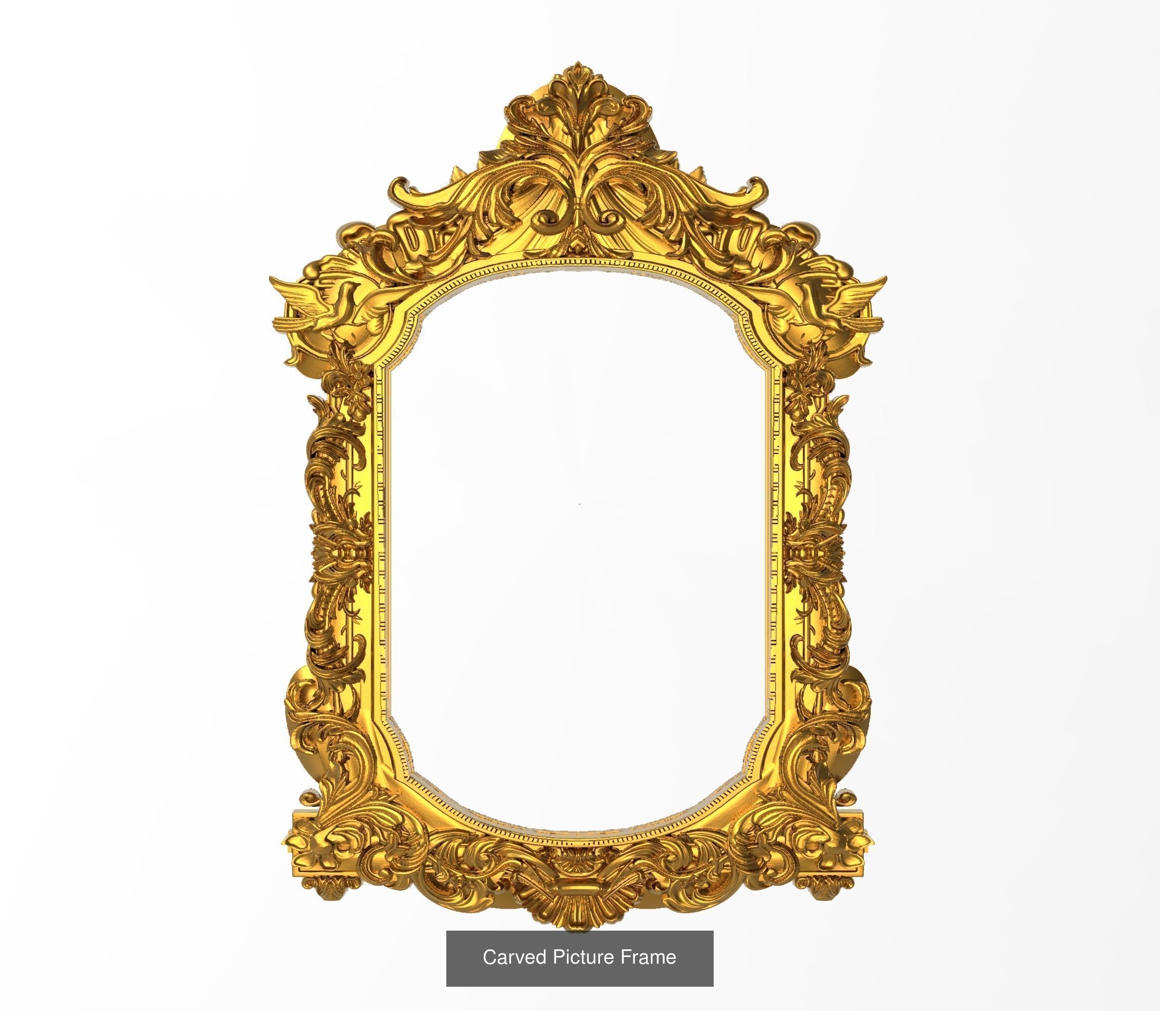 5 carved frames set 3D Model Collection_4