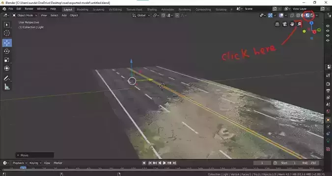 wet road 3d model realistoc
