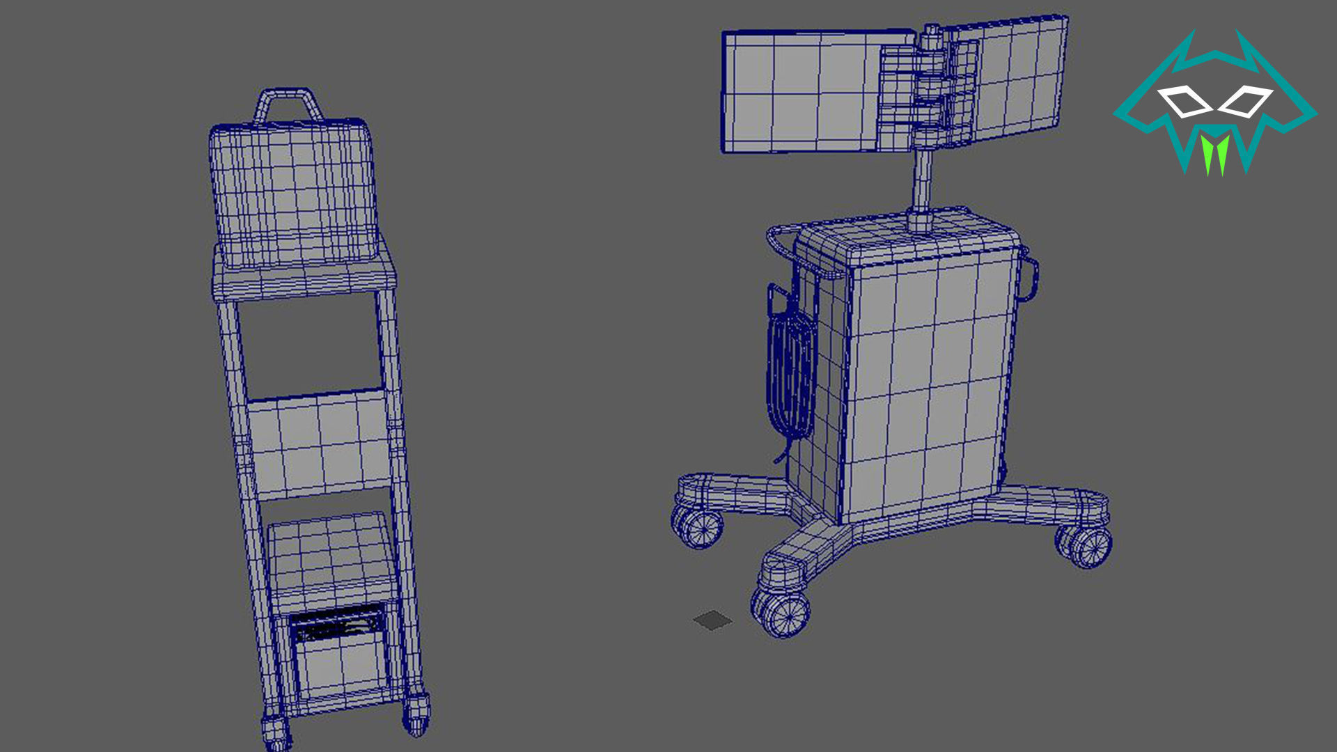 Medical Series  - Operating Room  - PC and Monitor Shelf 3D model_6