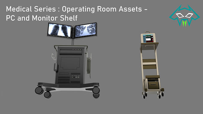 Medical Series  - Operating Room  - PC and Monitor Shelf 3D model